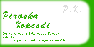 piroska kopesdi business card